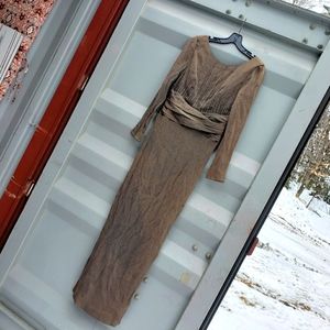 Vintage VIE by Victoria Royal formal long Gown Earth Neutral sz : 10